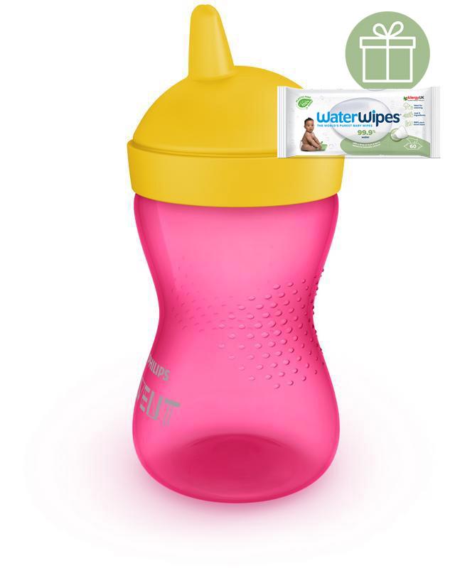 Philips AVENT Hrnček 300 ml Grippy s tvrdým náustkom dievča+WW Soapberry 60ks