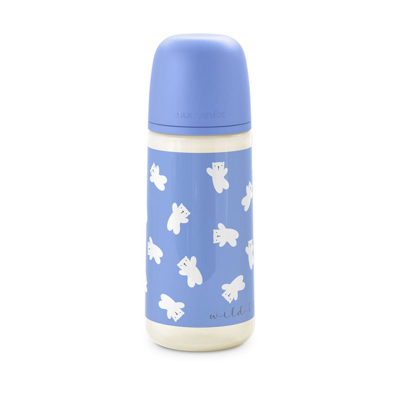 SUAVINEX | Dojčenská fľaša 360 ml L WILD & FREE - modrá
