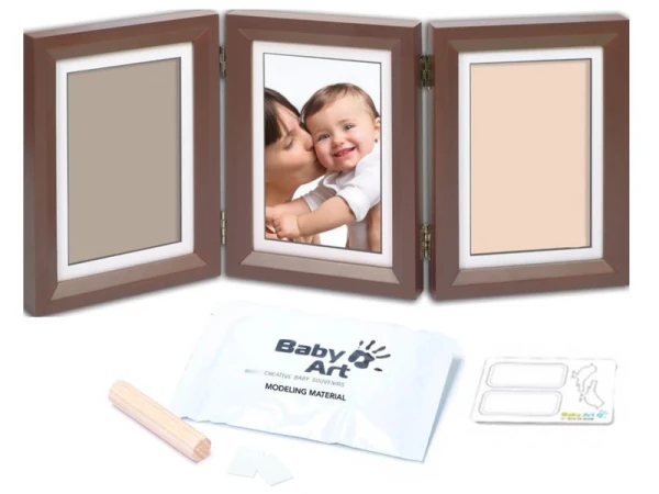 Drevený rámček pre odtlačok My Baby Touch Double Brown 2