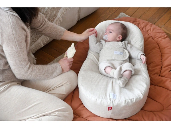 CocoonaBaby podložka + povlak Natural Linen 1