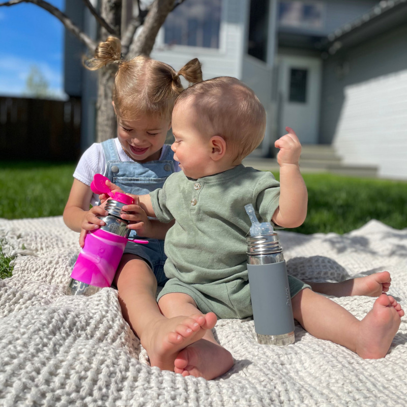 PURA Termo fľaša so športovým uzáverom 475ml, Ružovo-biela 1