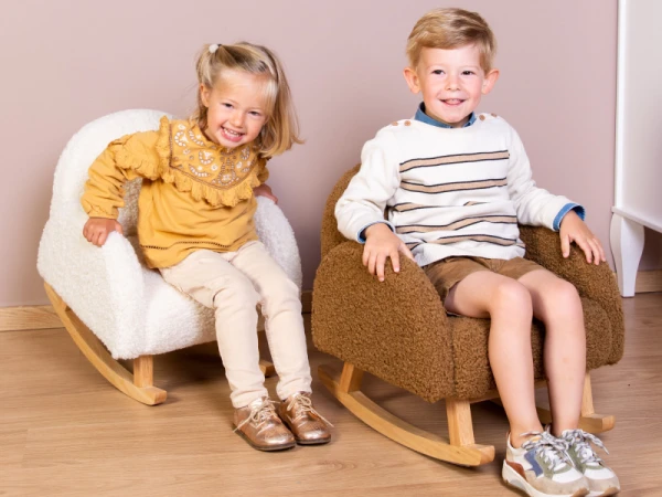 Kreslo detské hojdacie Teddy Off White 11