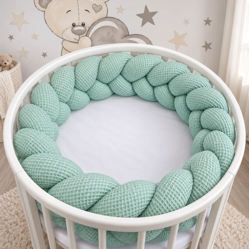 Pletenec do postieľky Wafle - MINT