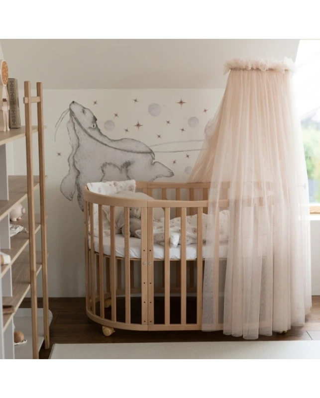 WALDIN tylový baldachýn s konštrukciou – Beige 6