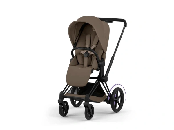 Cybex e-Priam Comfort 2026 rám Matt Black - Coconut Brown 2