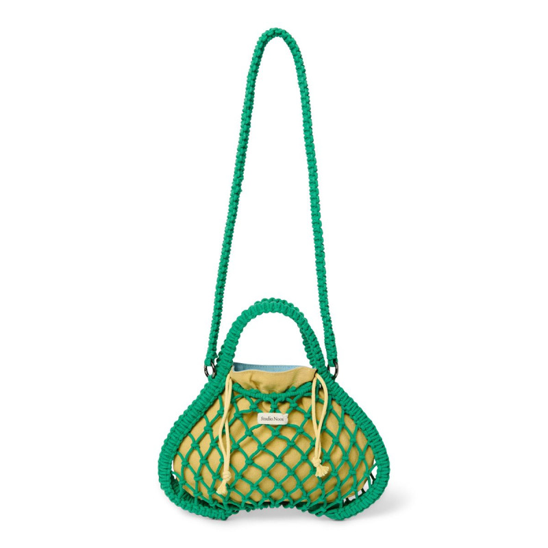 STUDIO NOOS - MACRAME MINI HAND BAG | Green síťka & Blue Yellow 1
