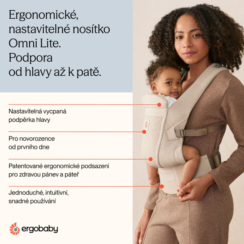 ERGOBABY | Nosič OMNI LITE Mesh - Natural Beige 7