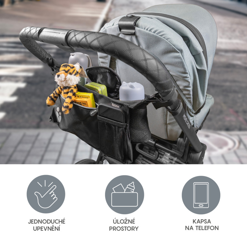 Organizér na kočík, Black 1