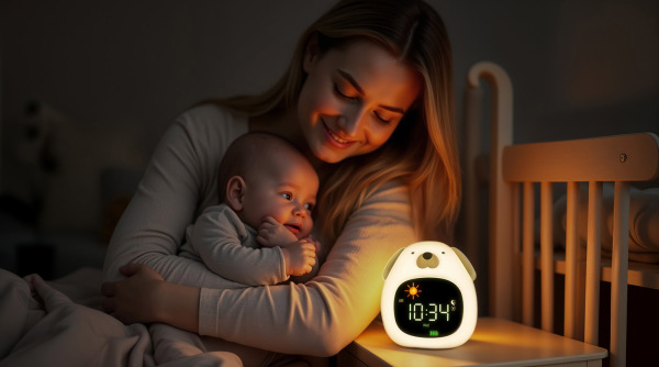 Silikónový detský budík s nočným svetlom a hudbou, Dog 5