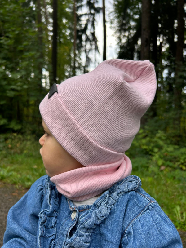 Detský nákrčník rebrovaná bavlna - BABY PINK 6