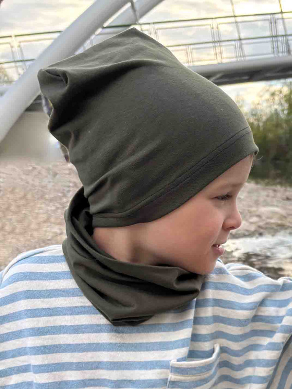 Detský nákrčník bavlna - ARMY GREEN 2