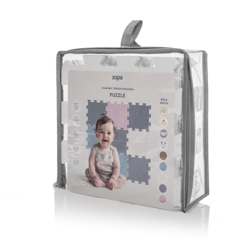 Penová podložka Puzzle 30x30 cm 9ks, Ivory Beige 5