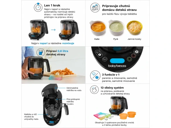 Baby Brezza Food Maker Deluxe All Black - parný varič a mixér 2