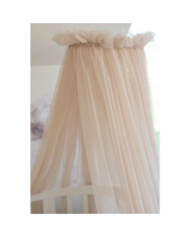 WALDIN tylový baldachýn s konštrukciou – Beige 4