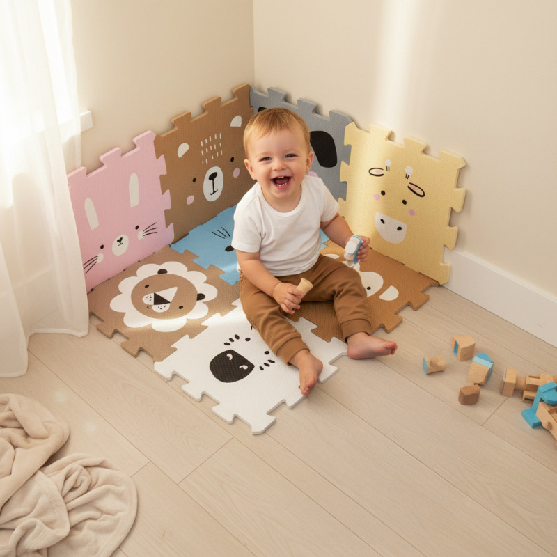 Penová podložka Puzzle 30x30 cm 9ks, Light Grey 14