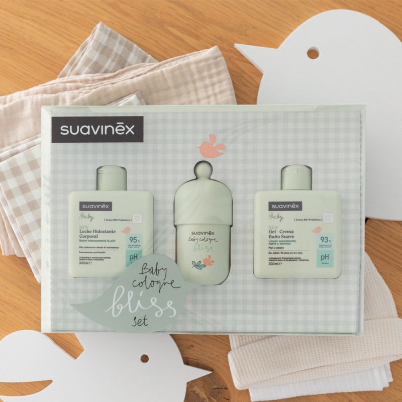 SUAVINEX | SET HYDRATAČNEJ EMULZIE 300ML + KRÉMOVÝ ČISTIACI GÉL 300ML + KOLÍNSKA VODA BLISS 100ML 4