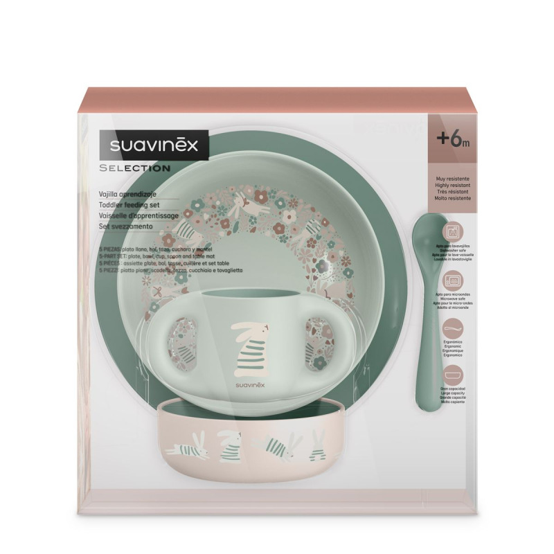 SUAVINEX | Jedálenský set WONDERLAND NEW +6 m - ZELENÝ 3