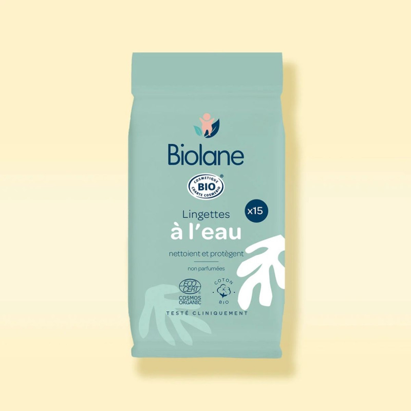 BIOLANE Certifikované organické utierky s vodou 15 kusov