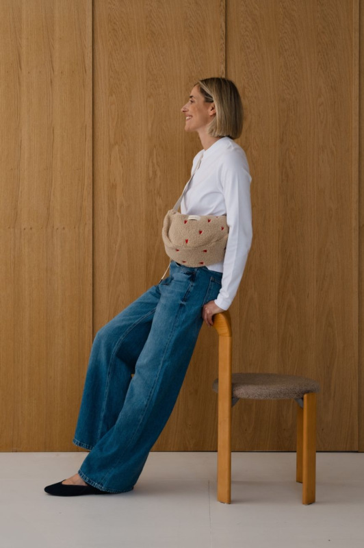 STUDIO NOOS - Puffy Adult FANNY kabelka | Ecru Hearts 1