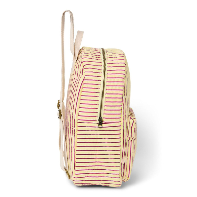 STUDIO NOOS - Poplin Midi BACKPACK - batůžek - přední kapsa | Butter Yellow Stripped 1