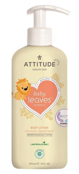 ATTITUDE Detské telové mlieko Baby leaves s vôňou hruškovej šťavy 473 ml