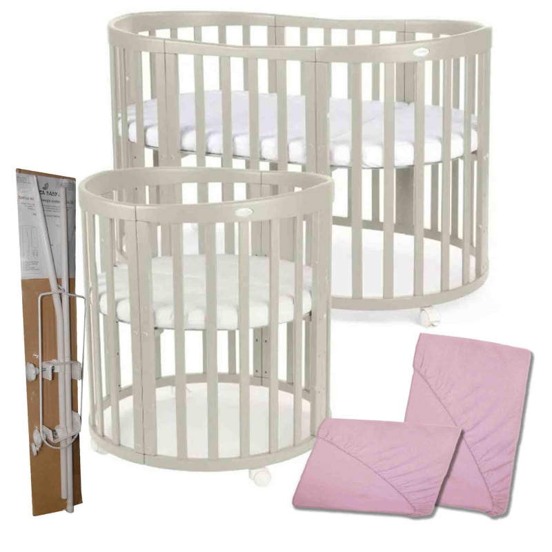 Rastúca postieľka 7v1 oval OLIVOVÁ s matracom + SET