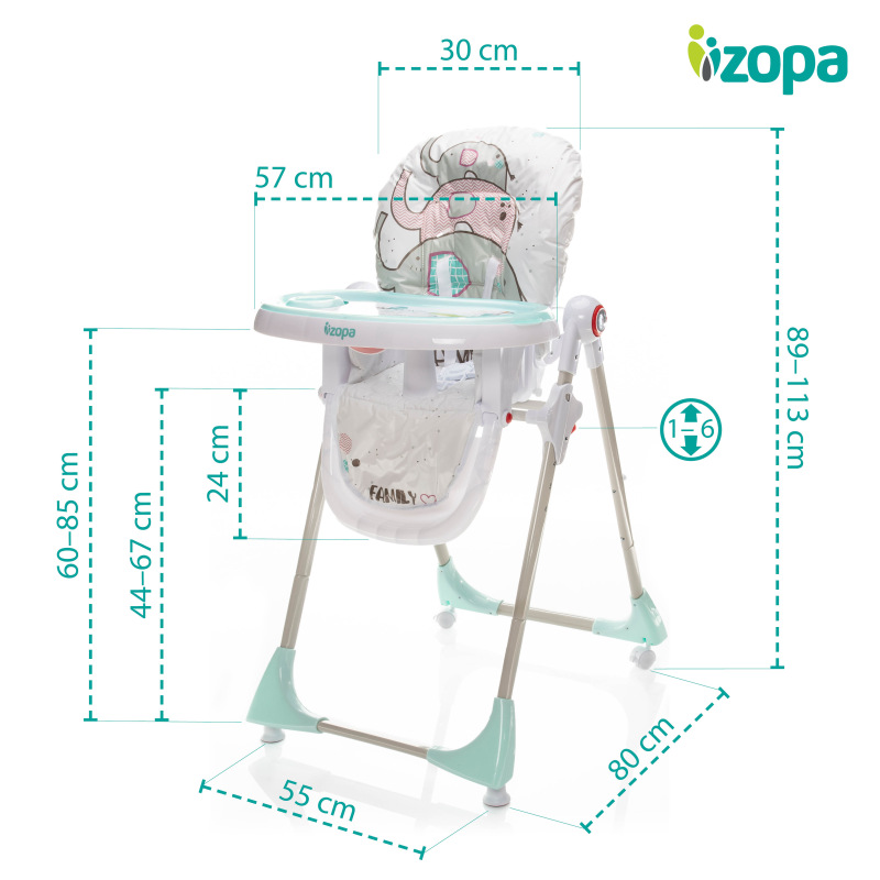 Dětská stolička Monti, Elephant Herd 6