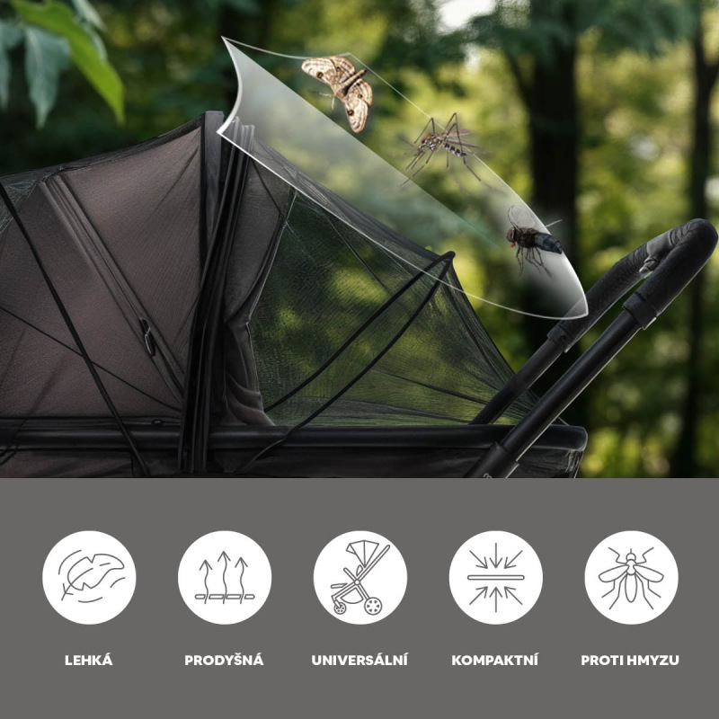 Moskytiéra na kočík universal exclusive, Black 1