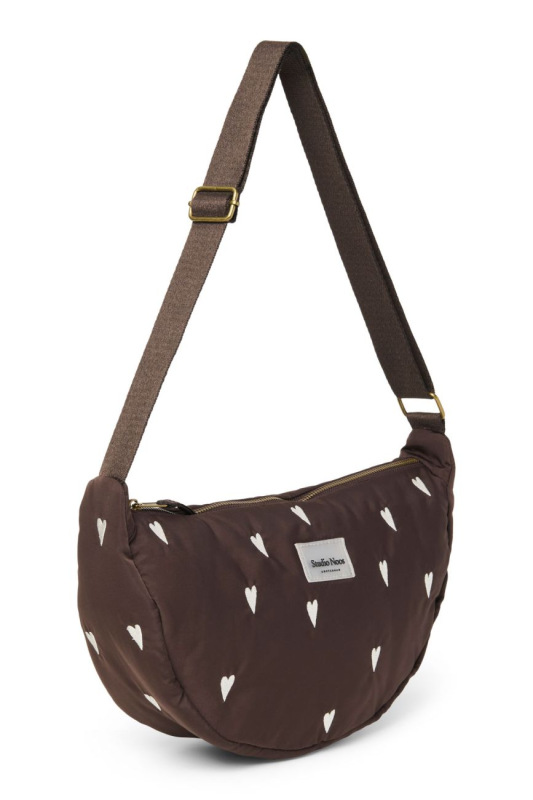 STUDIO NOOS - Puffy Mini FANNY PACK kabelka | Brown Hearts 2