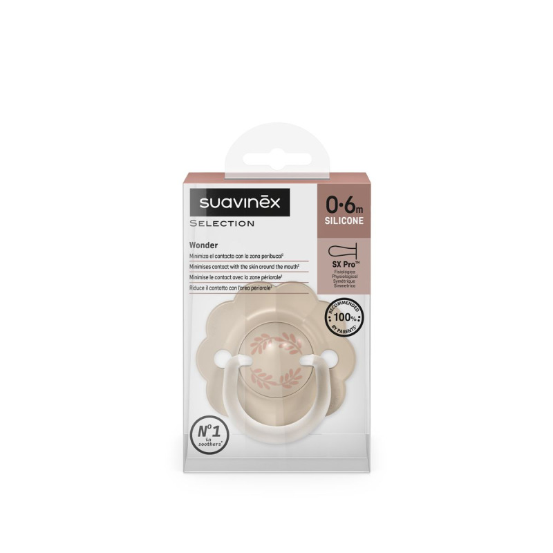 SUAVINEX | Cumlík SX PRO fyziologický WONDERLAND NEW 0/6M - hnedý kvet 4