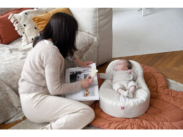 CocoonaBaby podložka + povlak Natural Linen 4