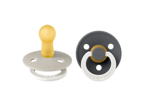 BIBS Colour Sand Nočný/Iron Nočný cumlík z prírodného kaučuku 2ks, veľkosť 1