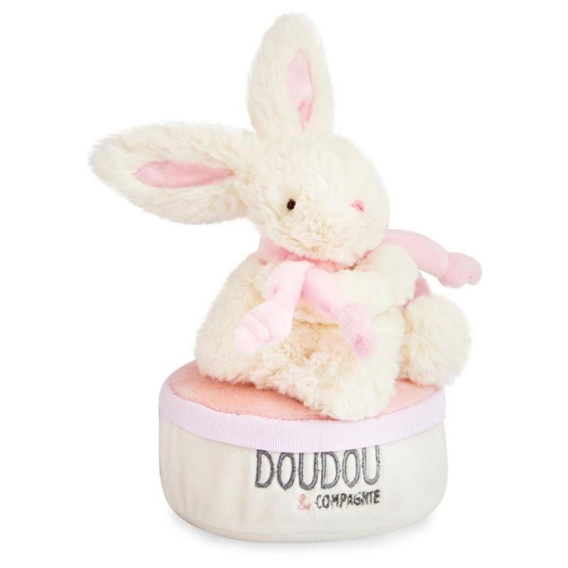 DouDou et Compagnie Lapin Bonbon Zajačik hudobný ružový 17cm