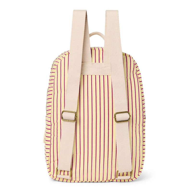 STUDIO NOOS - Poplin Midi BACKPACK - batůžek - přední kapsa | Butter Yellow Stripped 3