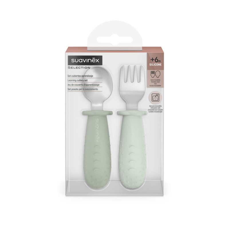 SUAVINEX | Lyžička a vidlička COLOUR ESSENCE - zelená 1
