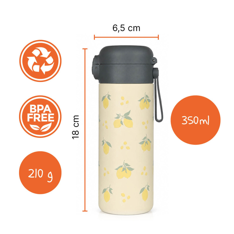 Termoska na tekutiny s brčkem a silikonovým držákem 350 ml, Wild Gepard 1