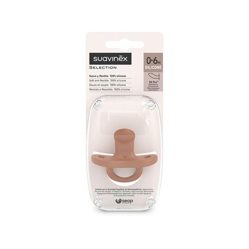 SUAVINEX | Cumlík anatomický SILIKÓN 0-6 m SX PRO - COLOUR ESSENCE - tehlové