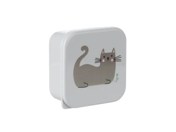 Súprava boxov na desiatu 4 ks Kitty Cat Grey 3