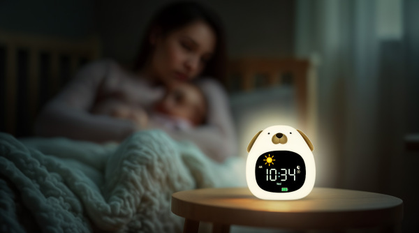 Silikónový detský budík s nočným svetlom a hudbou, Dog 4