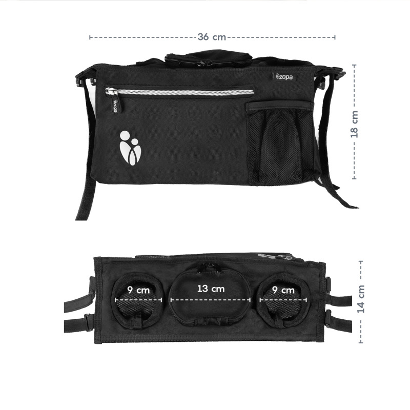 Organizér na kočík, Black 3