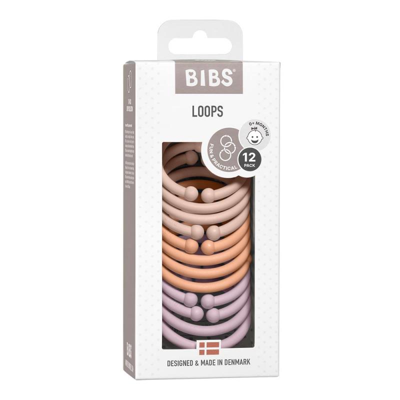 BIBS Krúžky Loops 12ks, farba Blush/Peach/Dusty Lilac