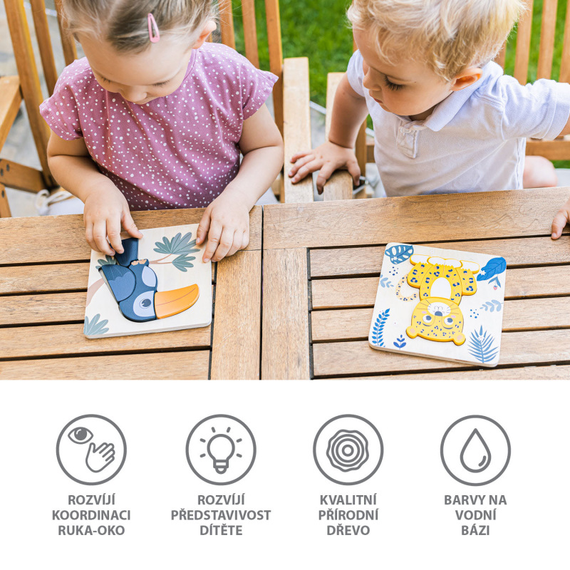 Dřevěné puzzle malé, Leopard 1