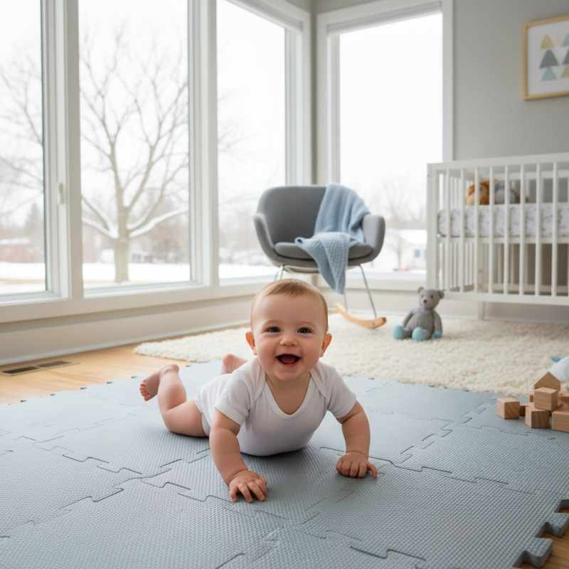 Penová podložka Puzzle 30x30 cm 9ks, Ivory Beige 12