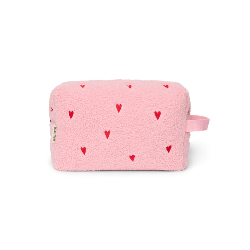 STUDIO NOOS - Teddy Toiletry - toaletná taštička | Light Pink Hearts