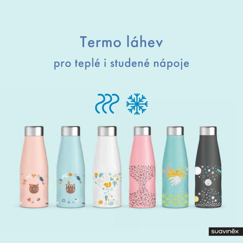 SUAVINEX | TERMO NEREZOVÁ FĽAŠA 500ml JUNGLE MODRÁ