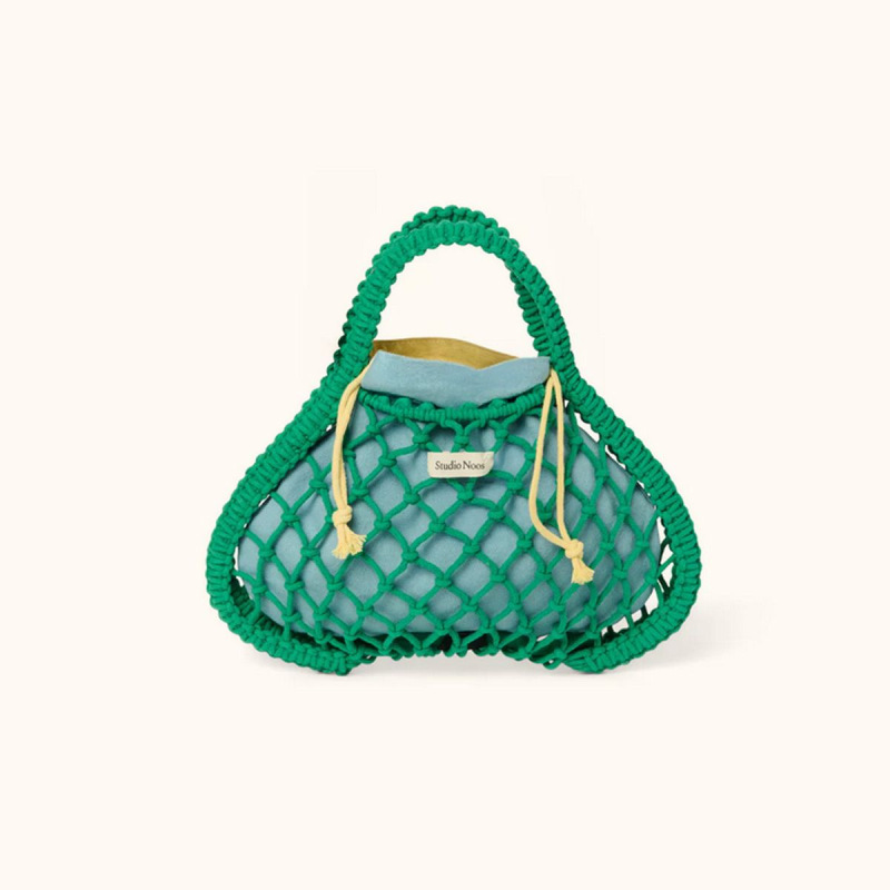 STUDIO NOOS - MACRAME MINI HAND BAG | Green síťka & Blue Yellow 3