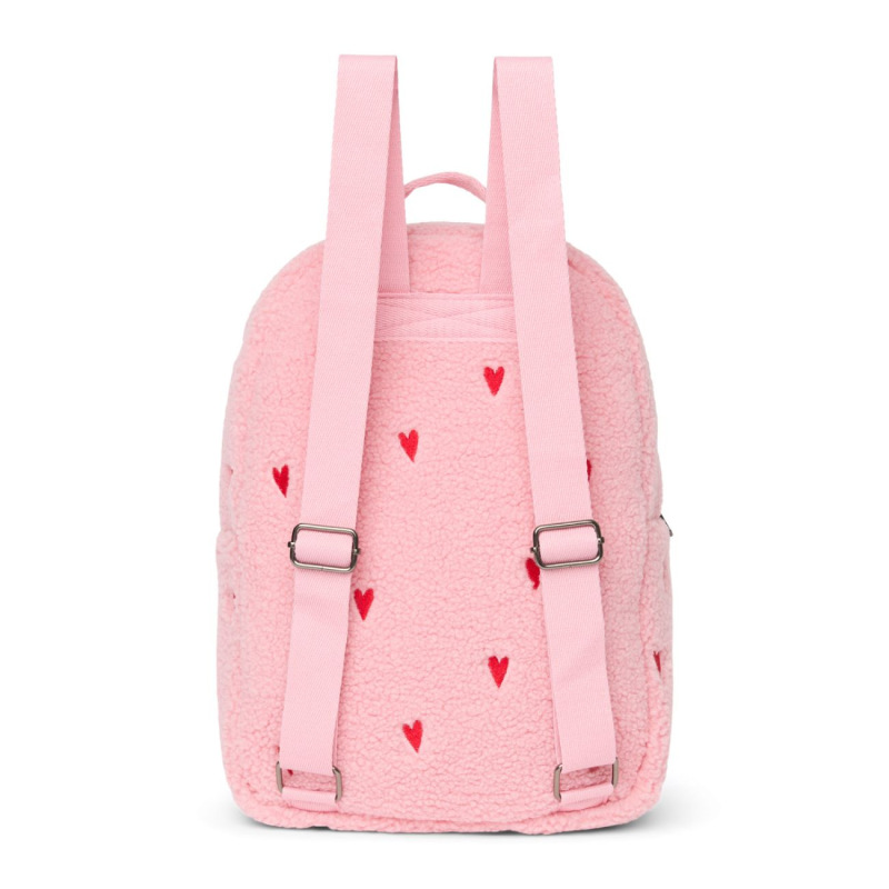 STUDIO NOOS - Teddy Midi BACKPACK - batôžtek s predným vreckom | Light Pink Hearts 3