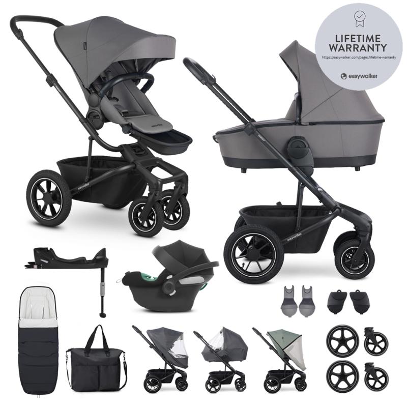 EASYWALKER Kočík kombinovaný Harvey⁵ Pebble Grey XXL AIR + CYBEX Aton B2 i-Size + základňa