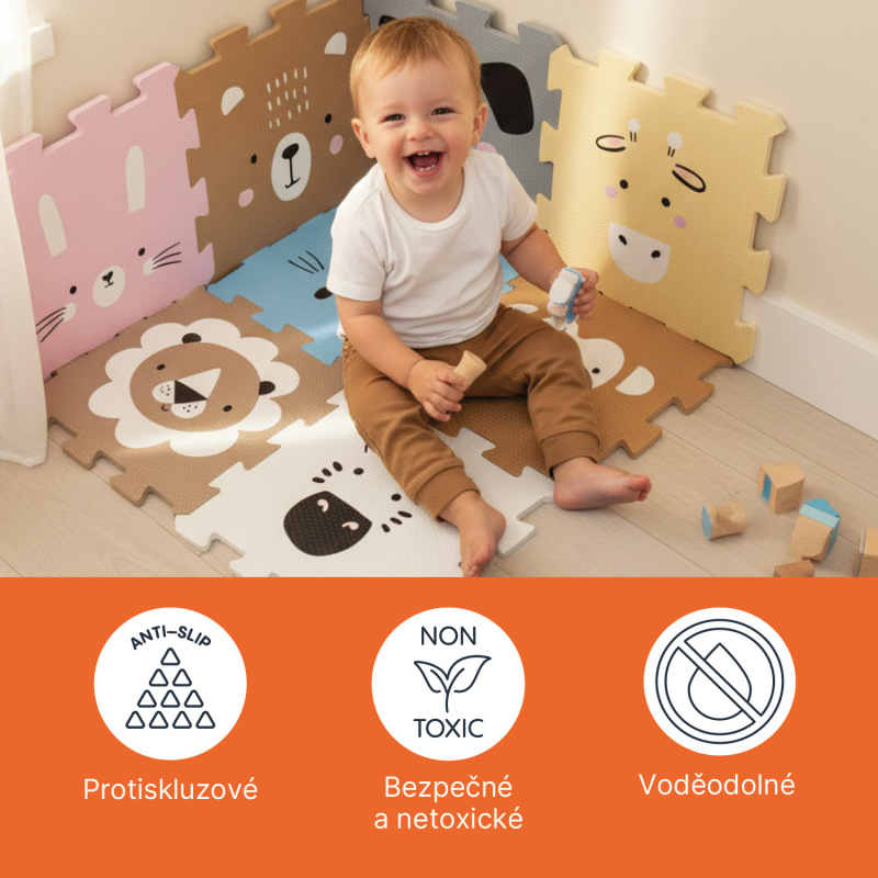 Penová podložka Puzzle 30x30 cm 9ks, Forest 2