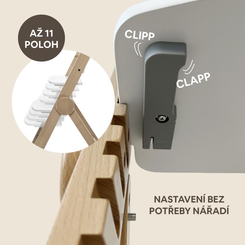 Drevená jedálenská stolička Clipp & Clapp, Grey